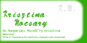 krisztina mocsary business card